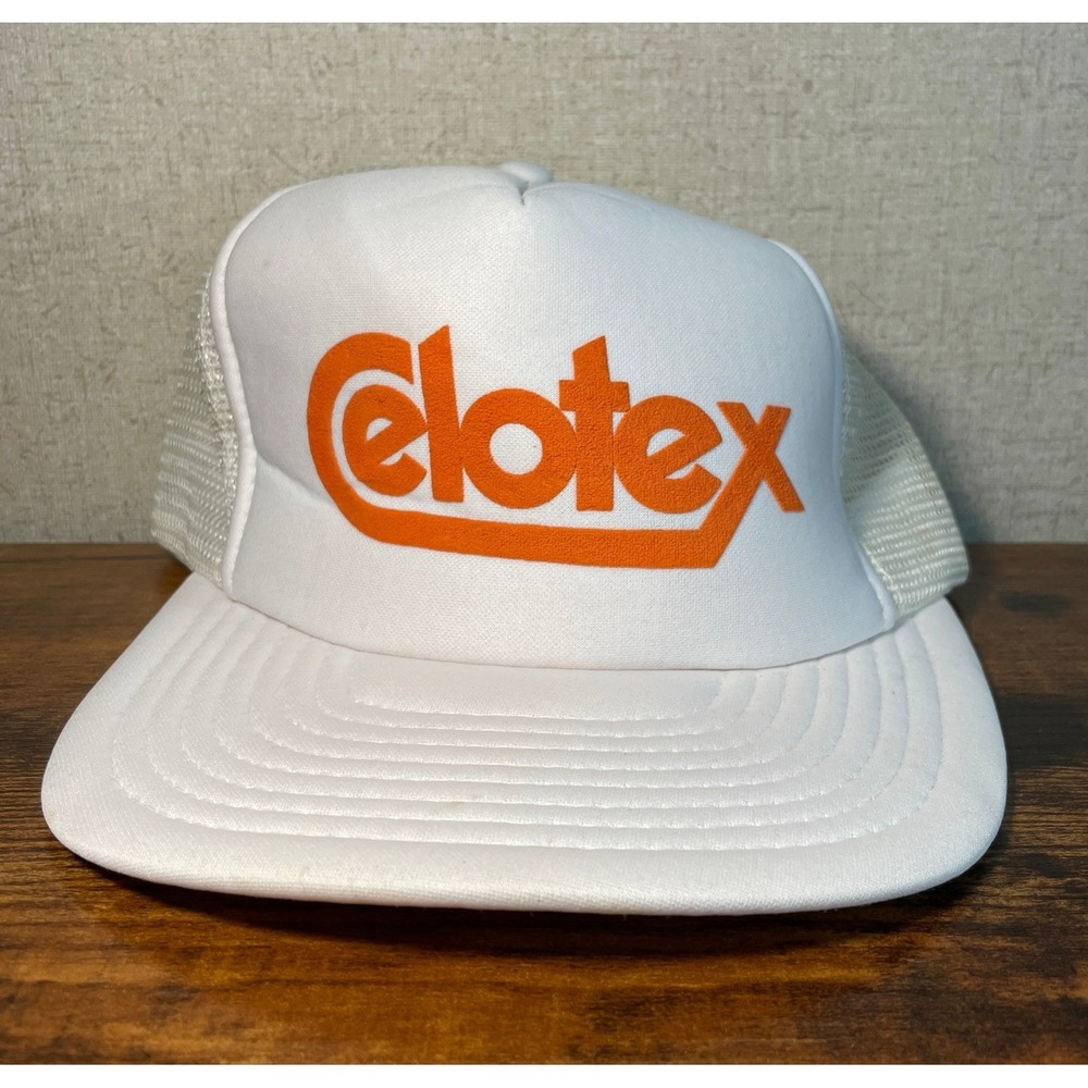 Vnt Sportcap Celotex Trucker Hat White Orange Logo Mesh Snapback Cap Mens